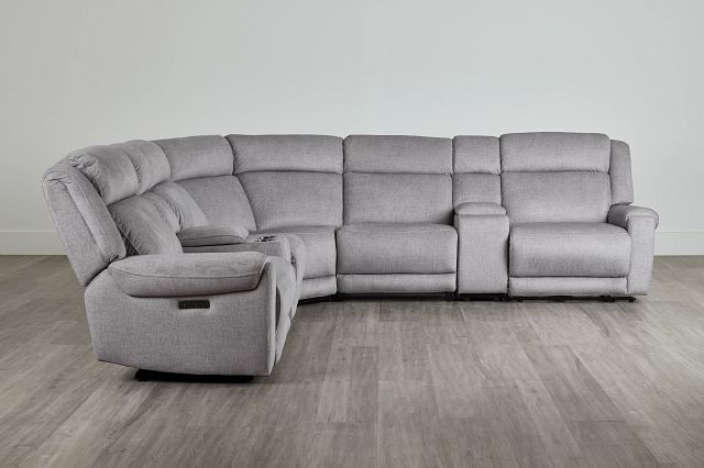 Beckett Gray Micro Large Dual Power Reclining Two-arm Sectional (0)