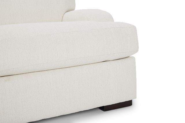 Alpha White Fabric Left Chaise Sectional