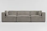 Destin Victory Gray Fabric 3-piece Modular Sofa