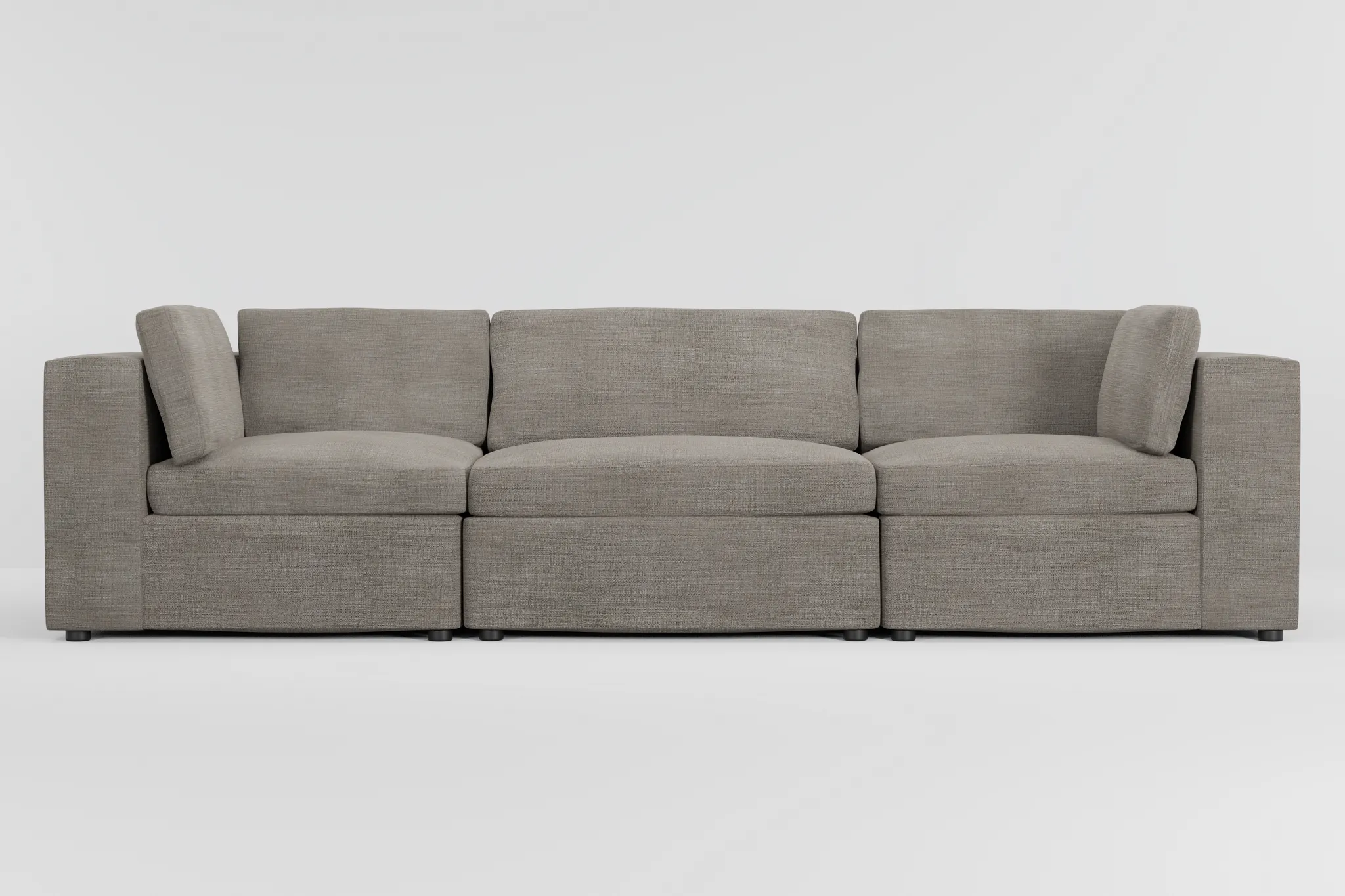 Destin Victory Gray Fabric 3-piece Modular Sofa