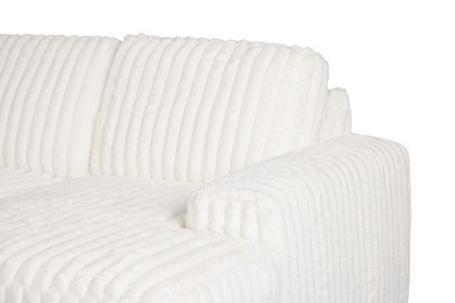 Teddy White Fabric Medium Right Chaise Sectional