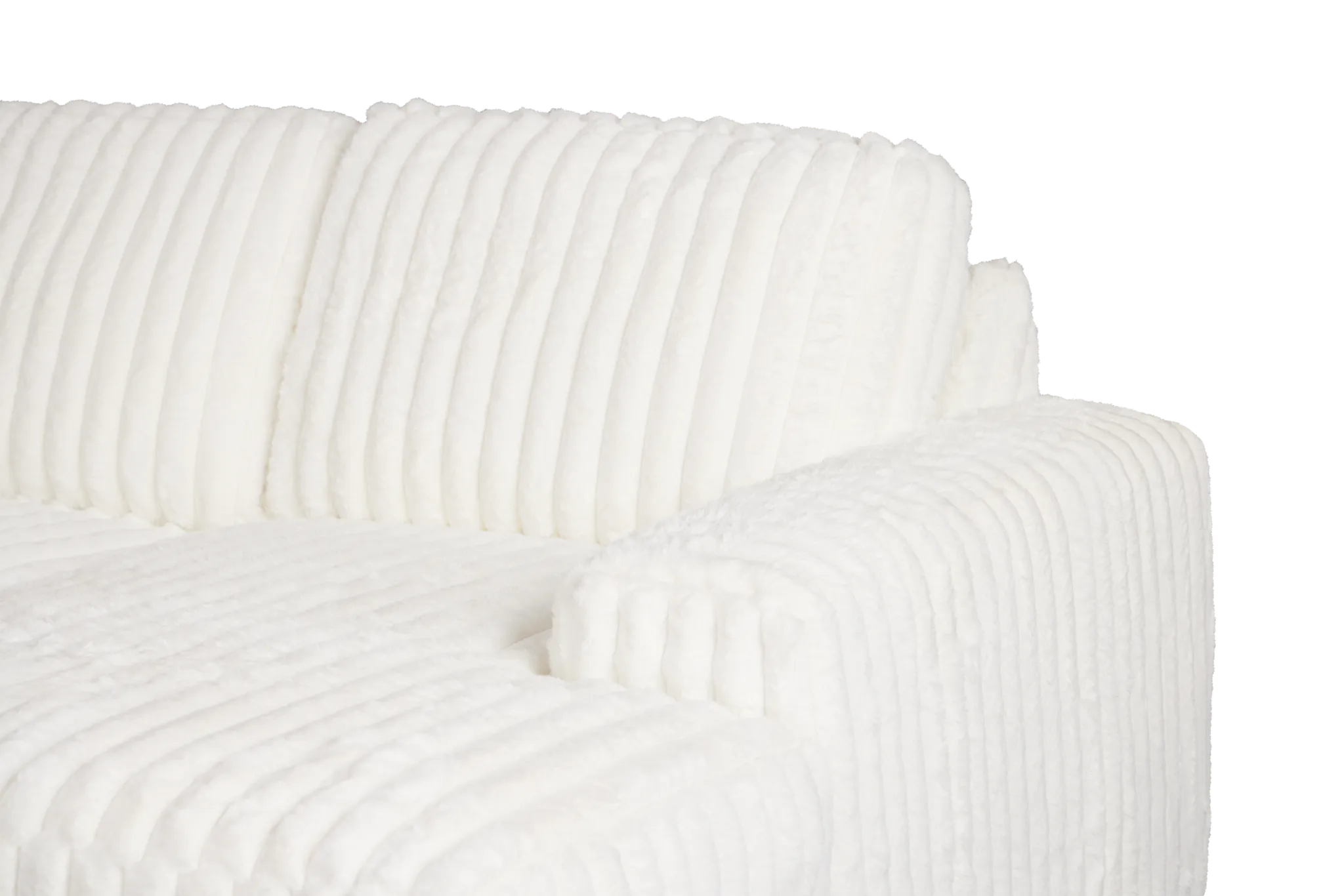 Teddy White Fabric Medium Right Chaise Sectional