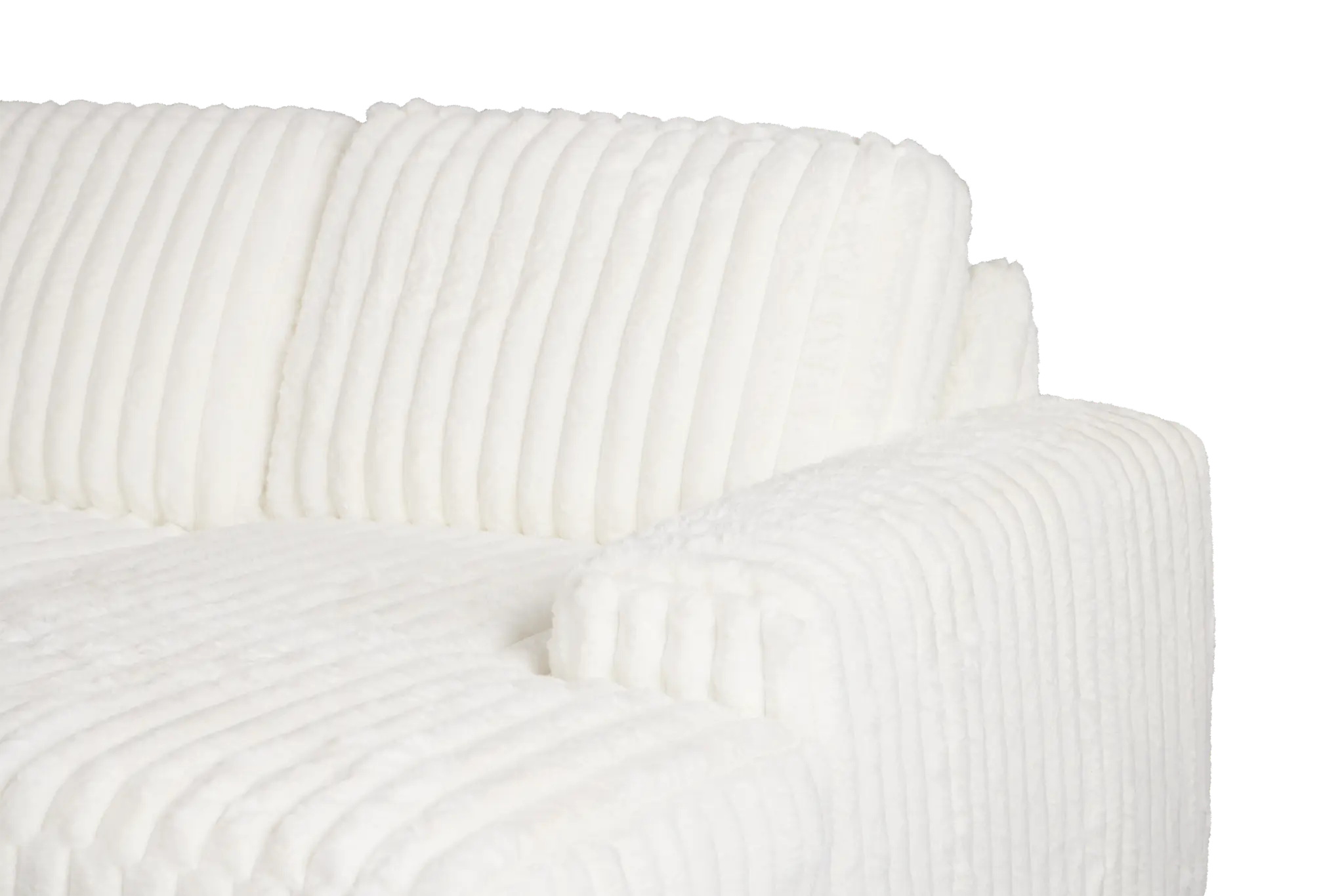 Teddy White Fabric Medium Right Chaise Sectional Teddy White Fabric Medium Right Chaise Sectional