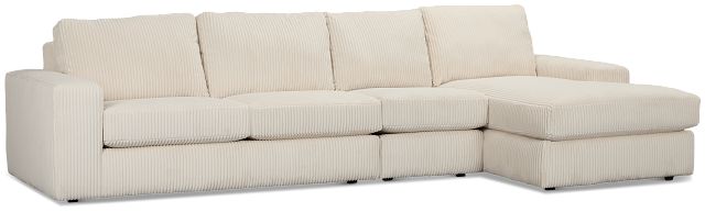 Charlie Ivory Fabric Small Right Chaise Sectional
