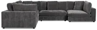 Lounge Dark Gray Fabric Medium Right Chaise Sectional