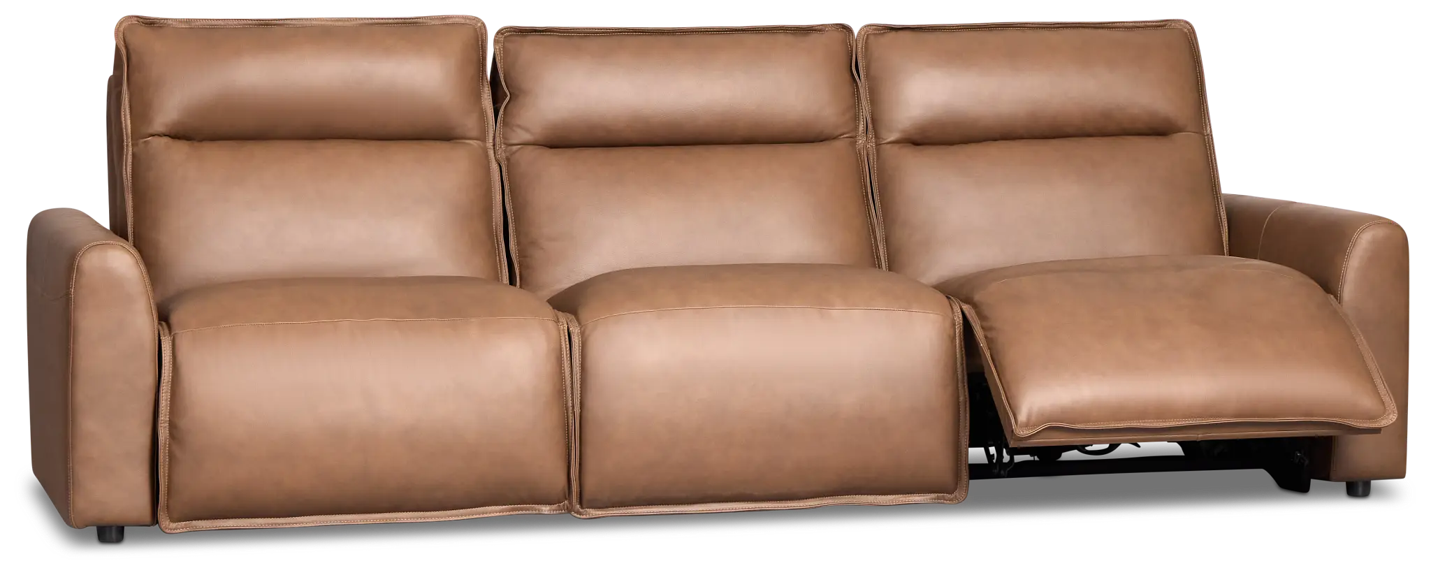 Edison Dark Brown Lthr/vinyl 3-piece Modular Power Sofa Edison Dark Brown Lthr/vinyl 3-piece Modular Power Sofa