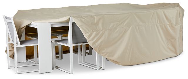 Khaki Large Table & 4 Chairs Outdoor Cover