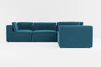 Destin Joya Teal Velvet 5-piece Modular Sectional