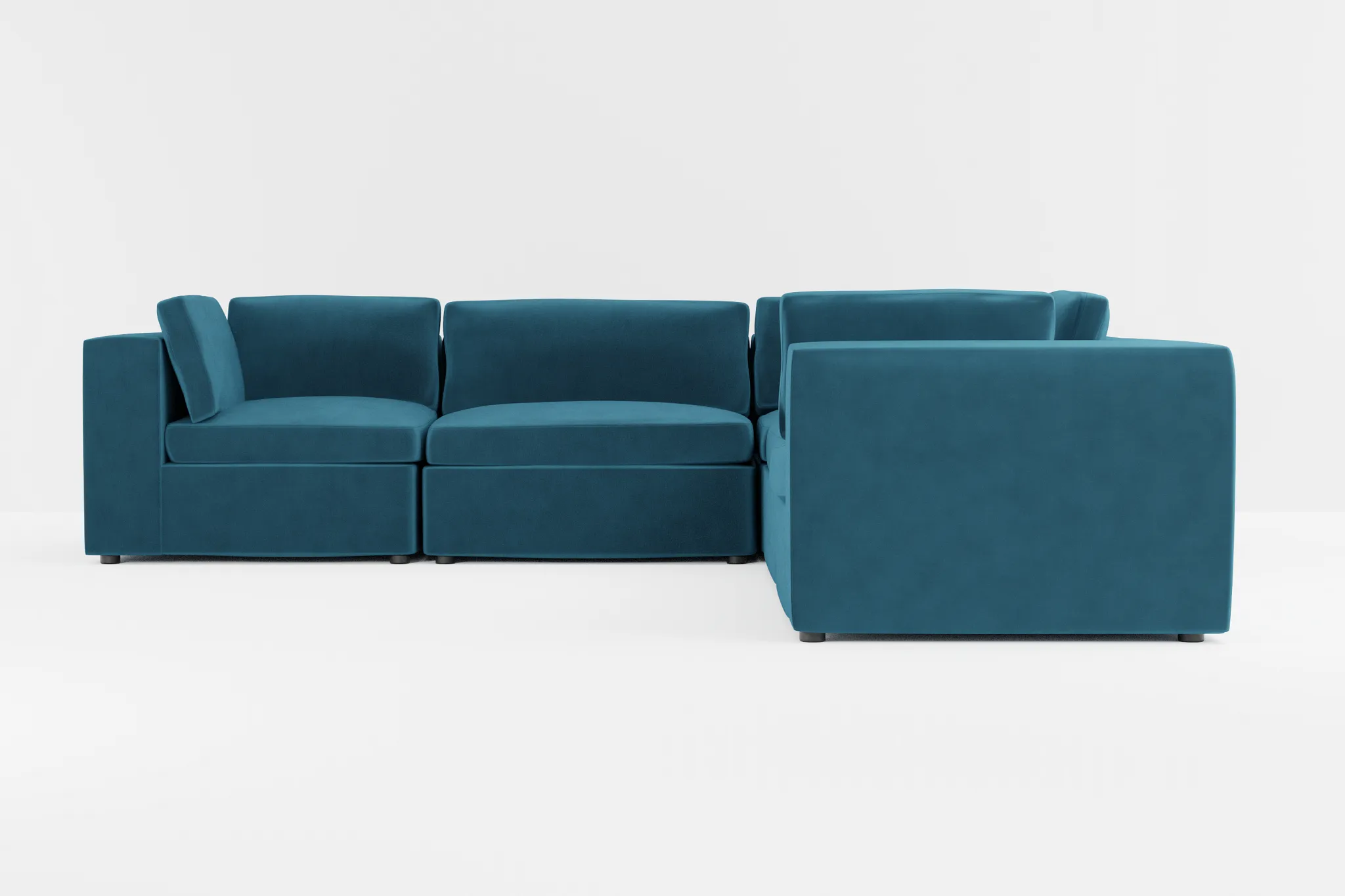 Destin Joya Teal Velvet 5-piece Modular Sectional