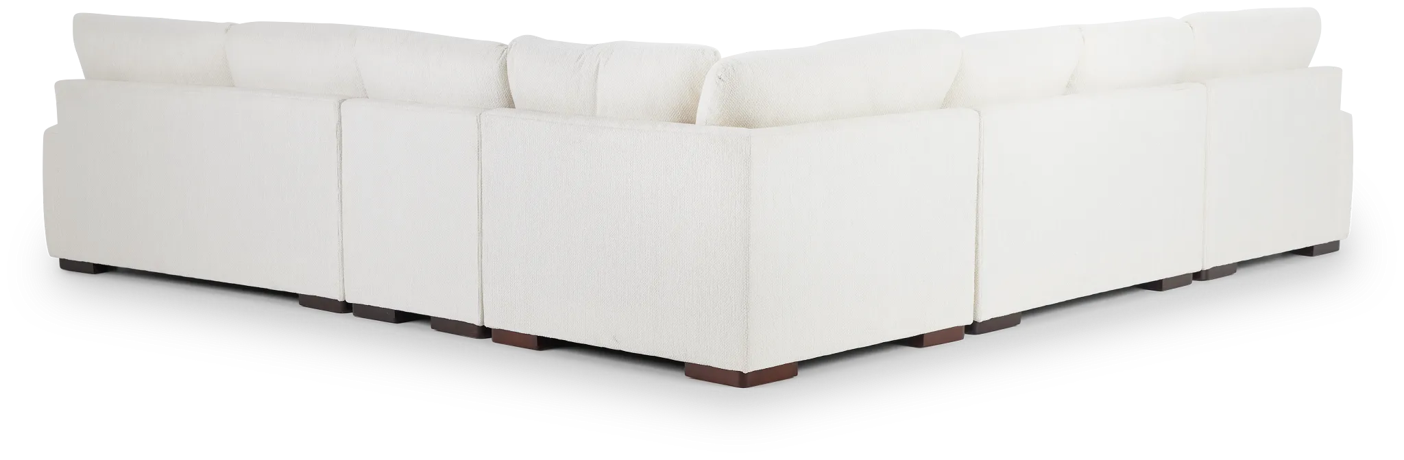 Alpha White Fabric Large Left Chaise Sectional