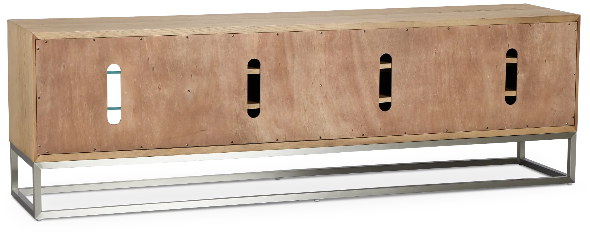 Haven Light Tone 84" Tv Stand With Metal Base