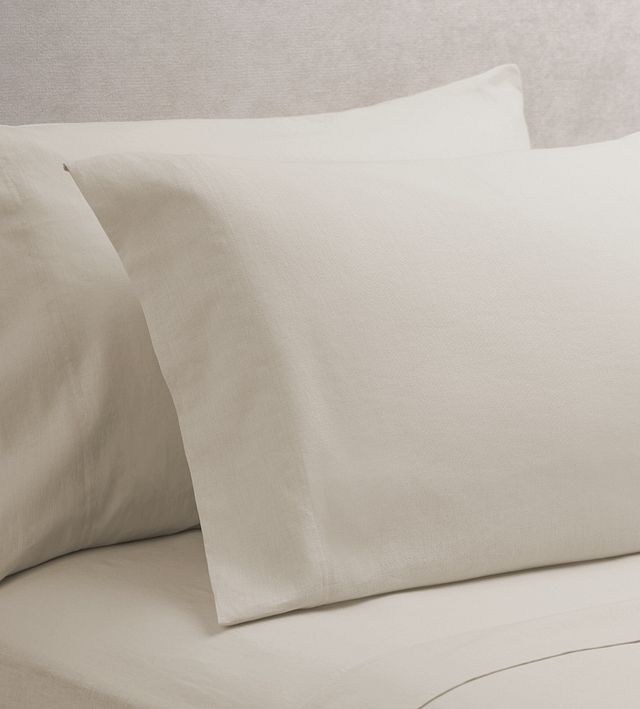 Linen Blend Ivory Set Of 2 Pillowcases (0)