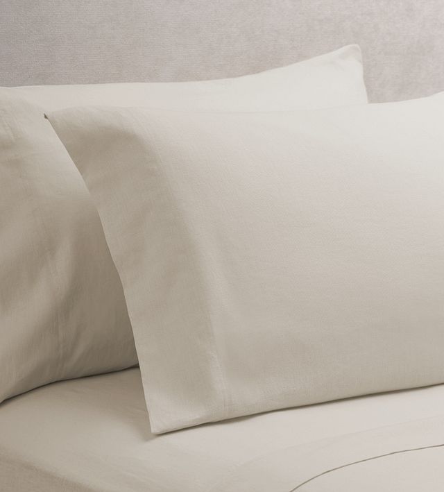 Rest & Renew Linen Blend Ivory Set Of 2 Pillowcases