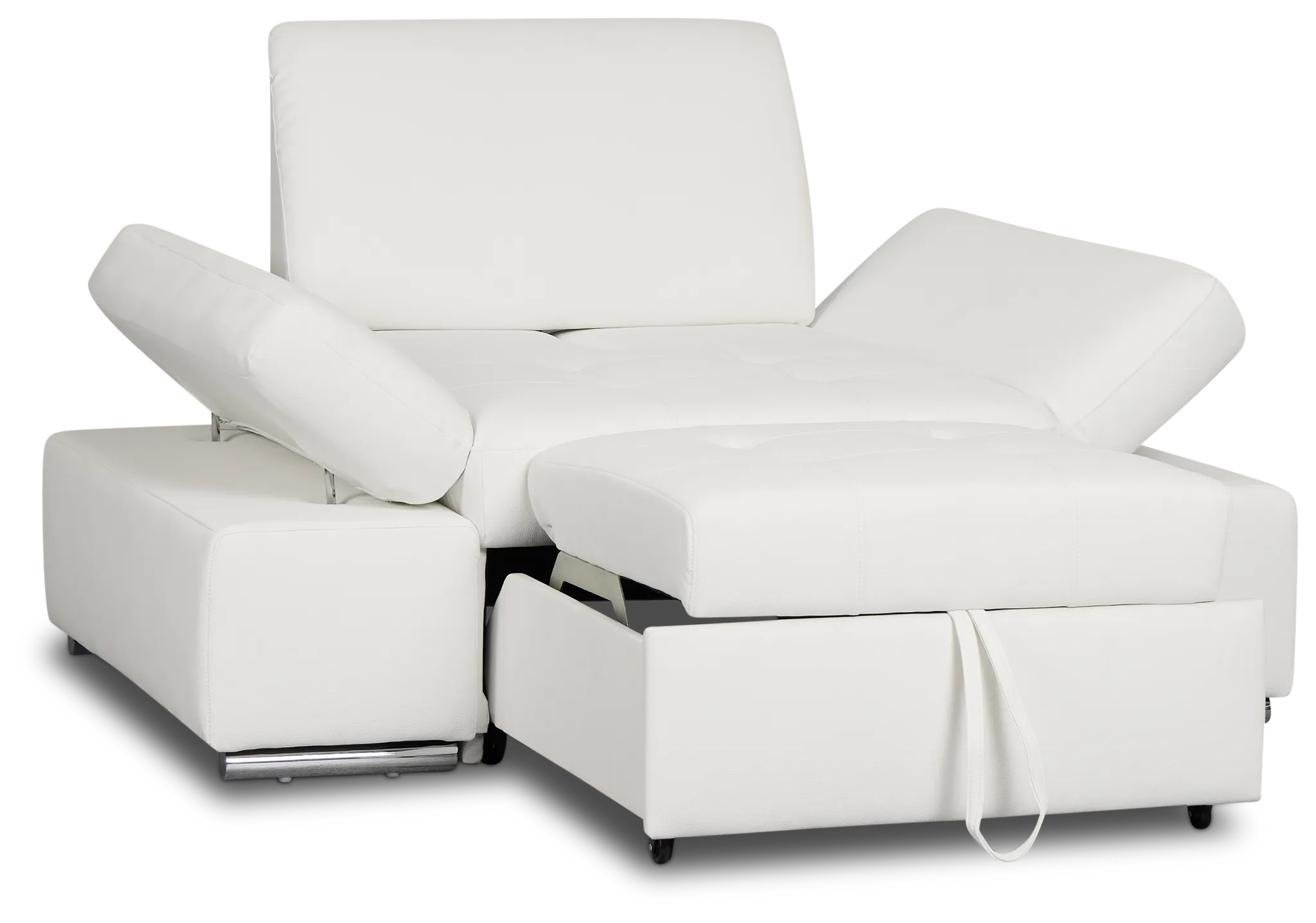 Eden White Micro Chair Pull-up Sleeper