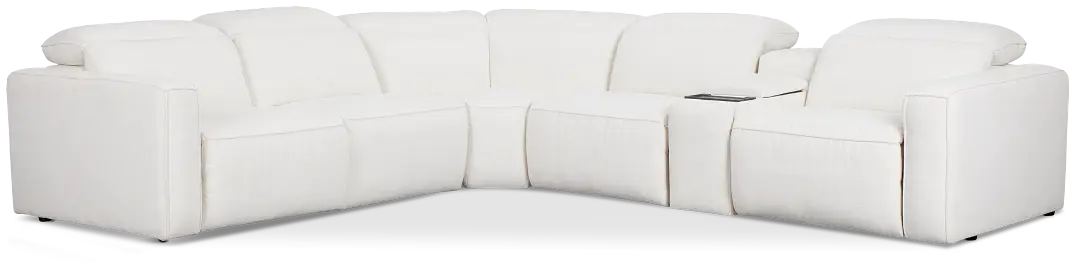 Ryland White Fabric Medium Triple Power 2-arm Sectional Ryland White Fabric Medium Triple Power 2-arm Sectional