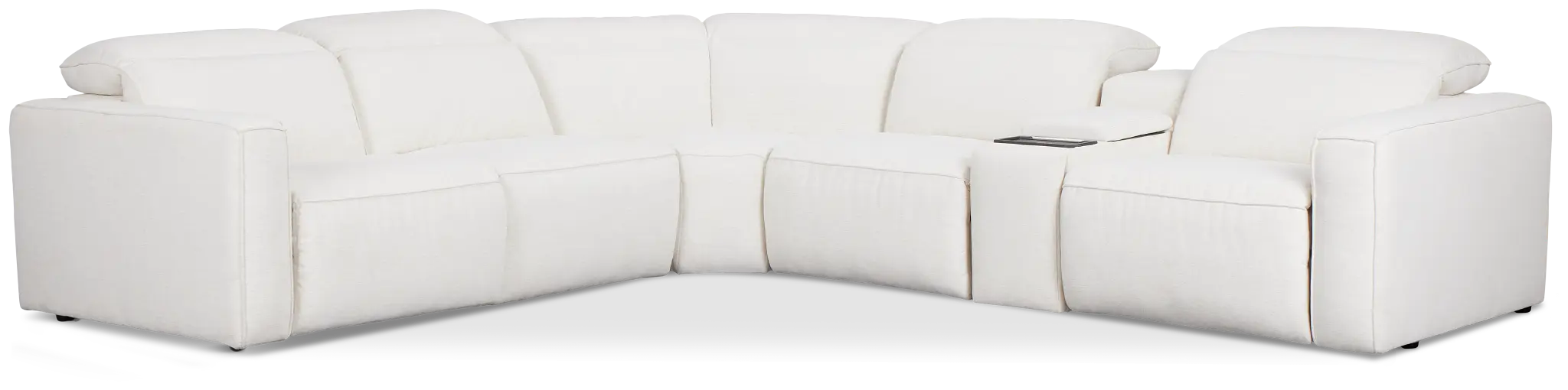 Ryland White Fabric Medium Triple Power 2-arm Sectional Ryland White Fabric Medium Triple Power 2-arm Sectional