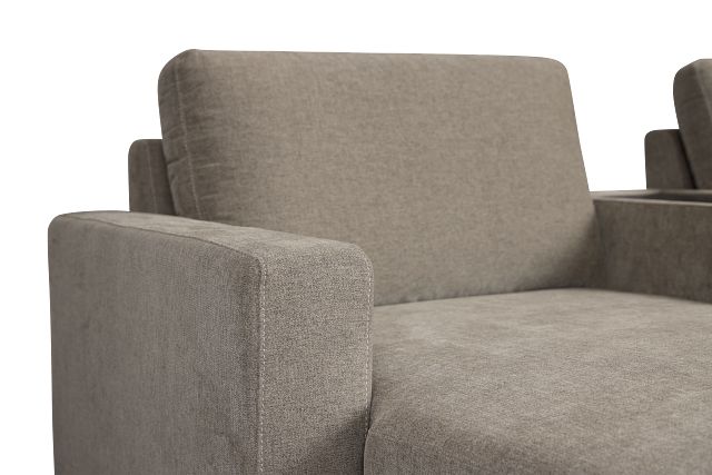 Addie Gray Fabric Medium Right Chaise Sleeper Sectional With Console