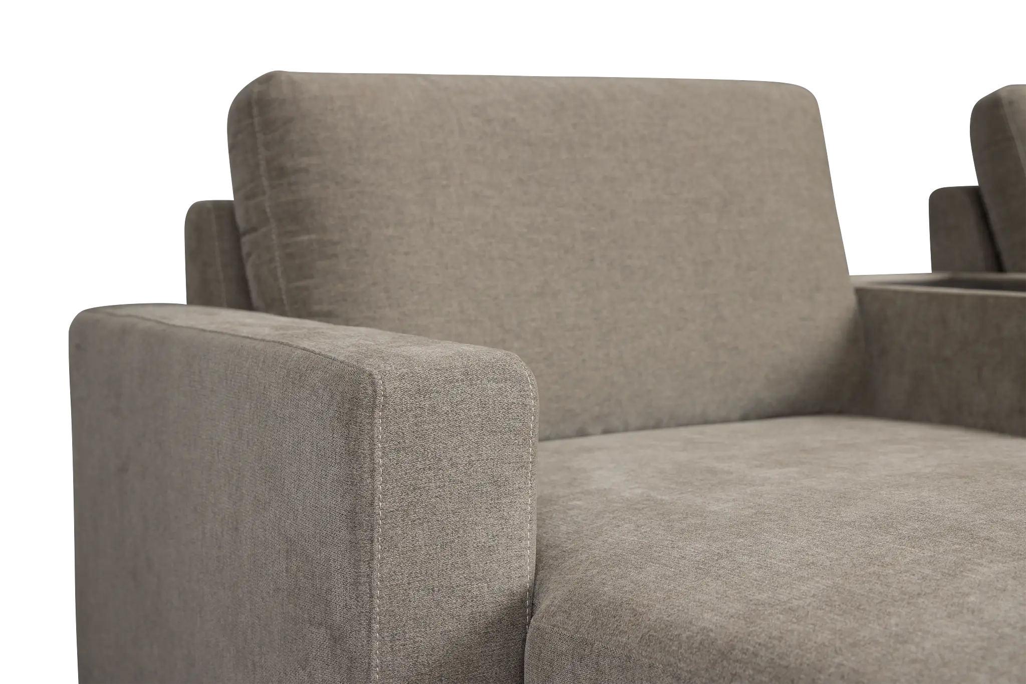 Addie Gray Fabric Medium Right Chaise Sleeper Sectional With Console Addie Gray Fabric Medium Right Chaise Sleeper Sectional With Console