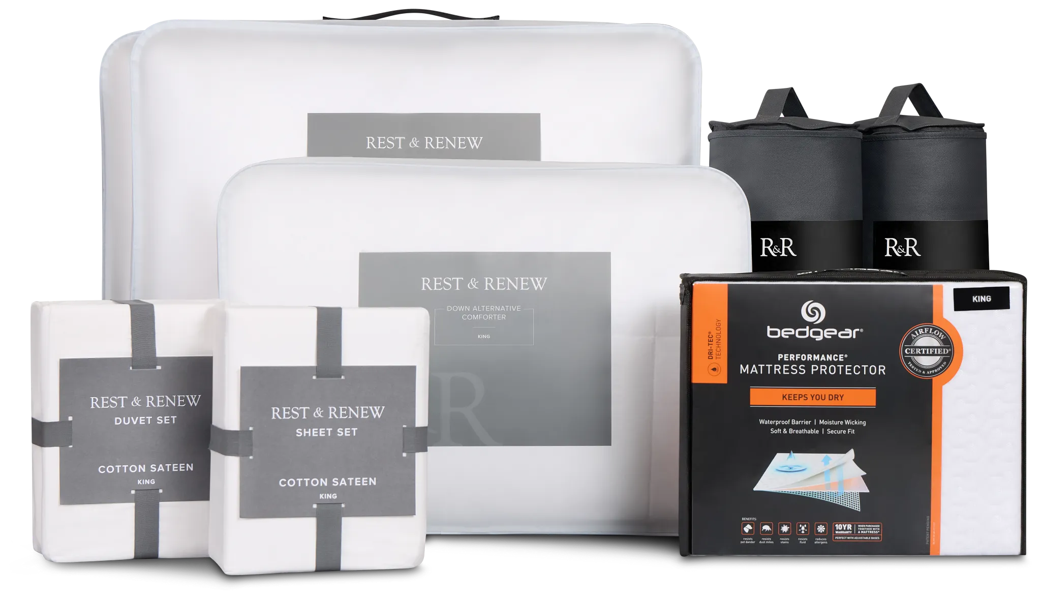 Rest & Renew Essential Plus White Sleep Bundle
