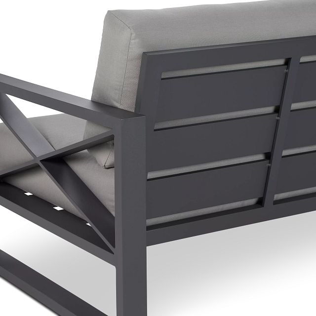 Linear Dark Gray Aluminum Loveseat