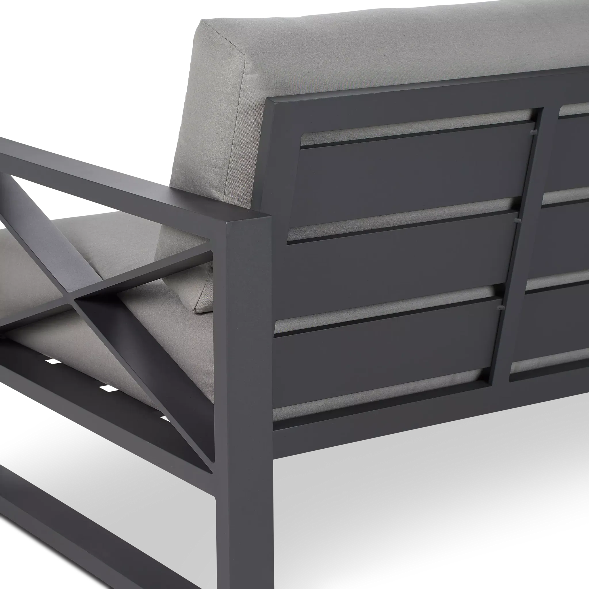 Linear Dark Gray Aluminum Loveseat