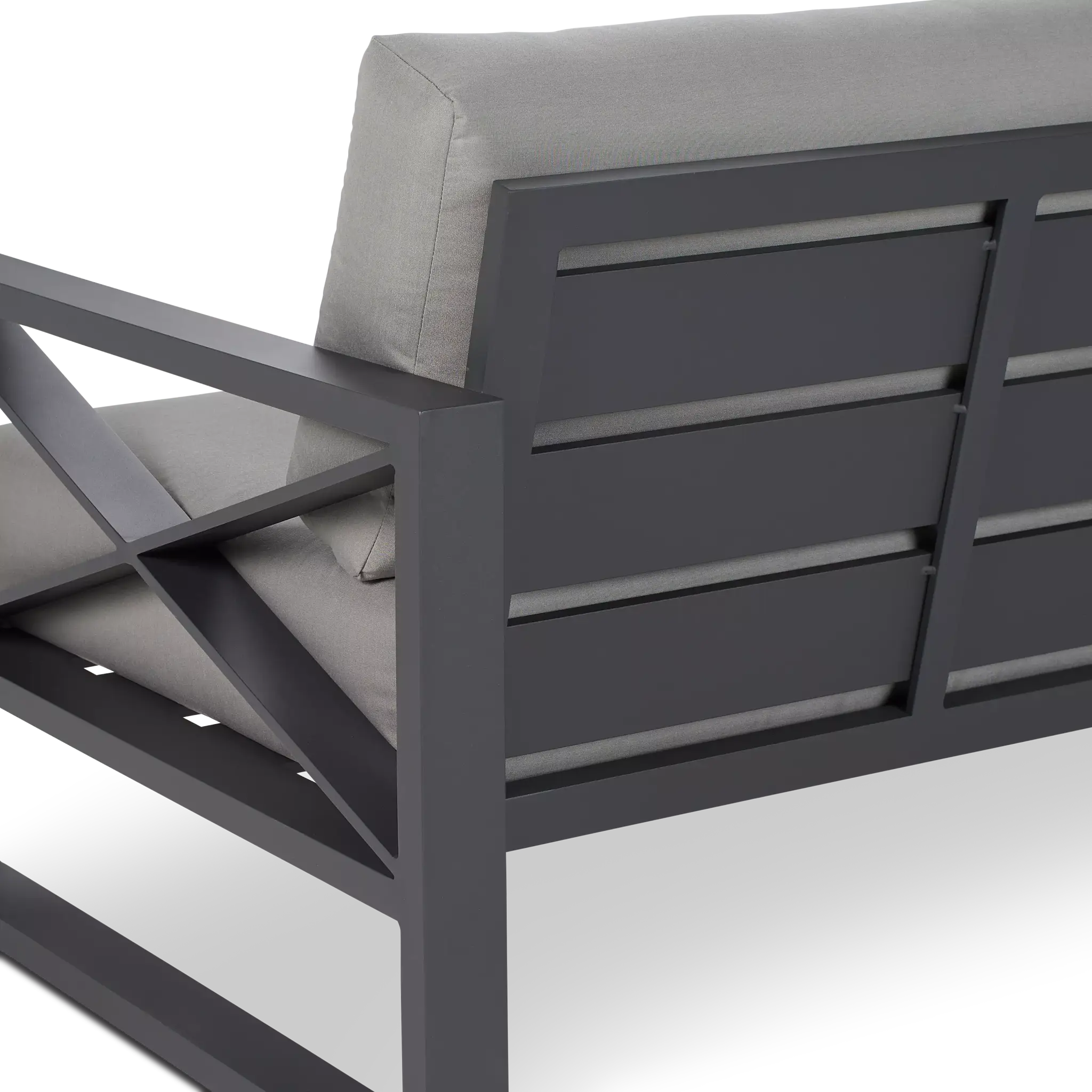 Linear Dark Gray Aluminum Loveseat Linear Dark Gray Aluminum Loveseat