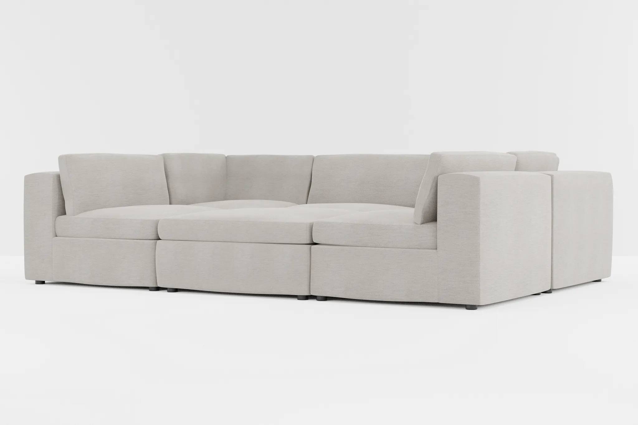 Destin Maguire Pewter Fabric 6-piece Pit Sectional