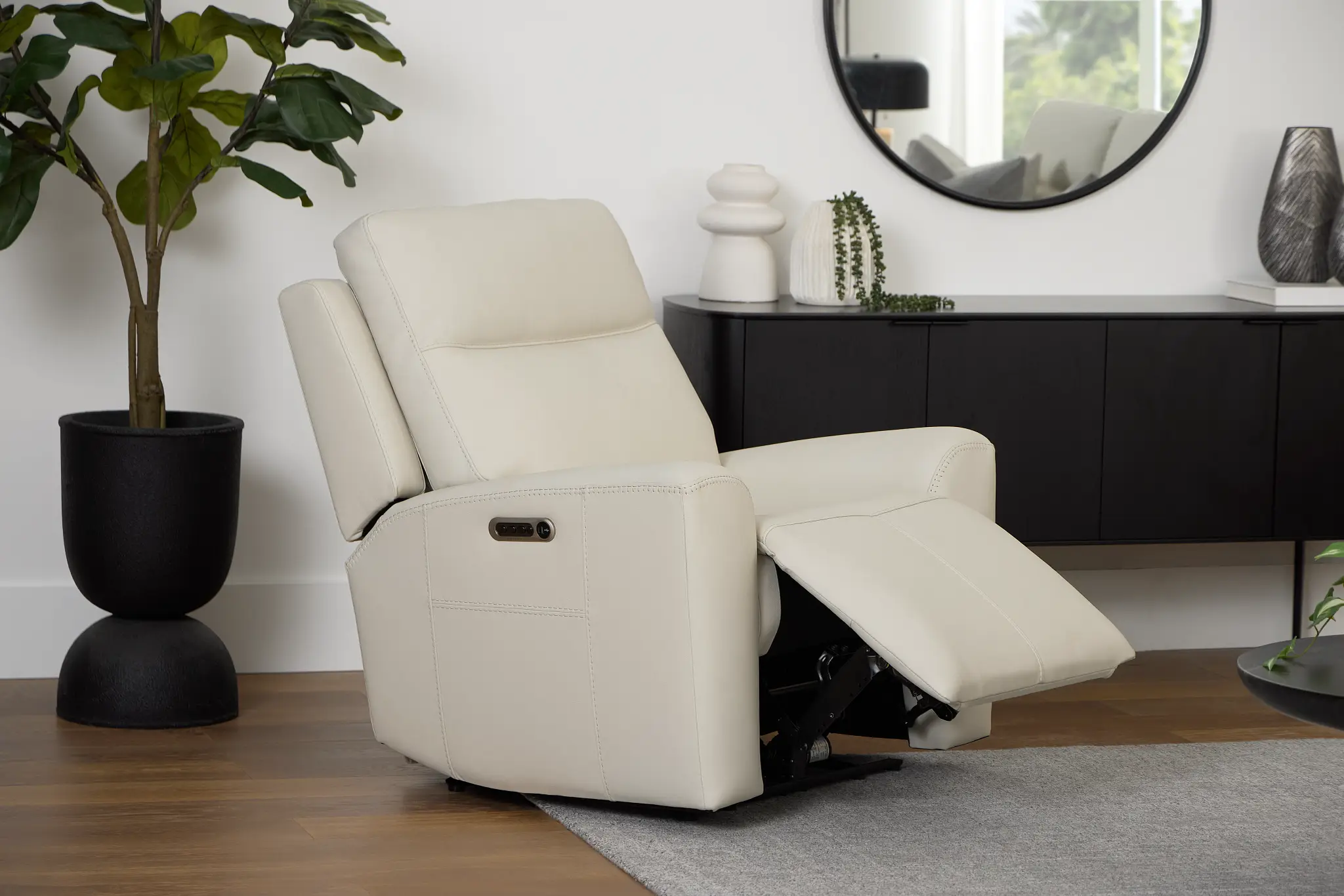 Sterling Blue Lthr/vinyl Power Recliner Sterling Blue Lthr/vinyl Power Recliner