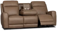 Belmont Dark Brown Lthr/vinyl Power Reclining Sofa