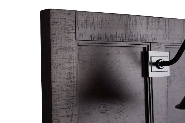 Heron Cove Dark Tone Panel Headboard With Lights