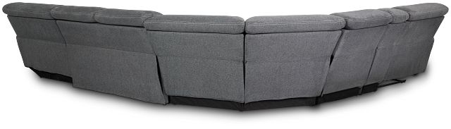 Callum Dark Gray Fabric Medium Right Reclining Chaise Sleeper Sectional
