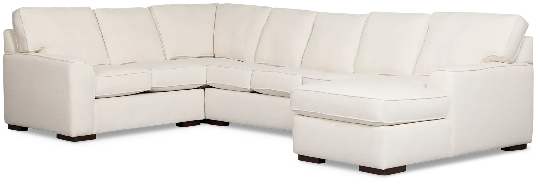 Sinclair Light Beige Fabric Right Chaise Memory Foam Sleeper Sectional