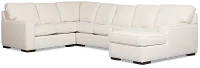 Sinclair Light Beige Fabric Right Chaise Memory Foam Sleeper Sectional