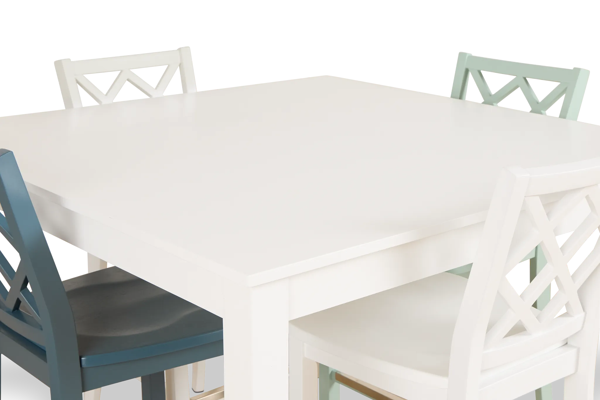 Edgartown White Square High Table & Mixed Barstools