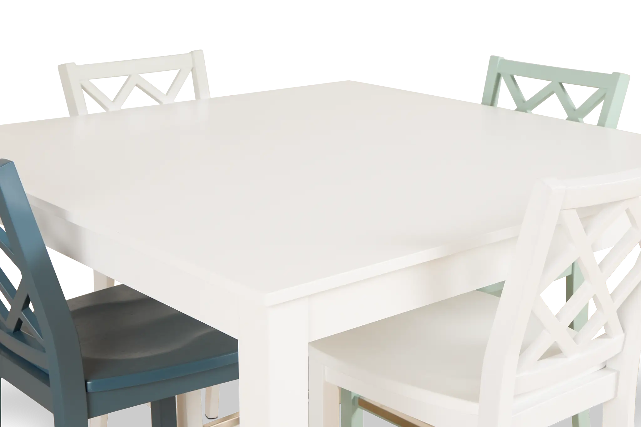 Edgartown White Square High Table & Mixed Barstools Edgartown White Square High Table & Mixed Barstools