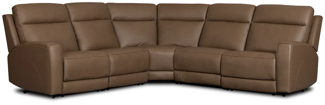 Flexsteel Belmont Dark Brown Lthr/vinyl Small Triple Power Reclining Two-arm Sectional Flexsteel Belmont Dark Brown Lthr/vinyl Small Triple Power Reclining Two-arm Sectional