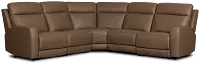 Flexsteel Belmont Dark Brown Lthr/vinyl Small Triple Power Reclining Two-arm Sectional