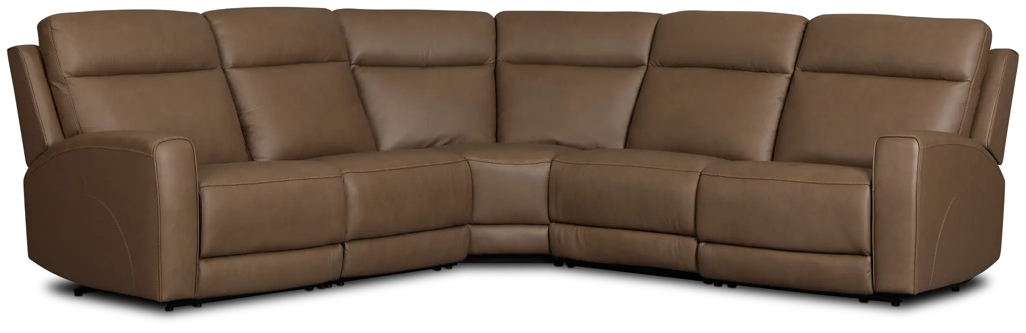 Flexsteel Belmont Dark Brown Lthr/vinyl Small Triple Power Reclining Two-arm Sectional Flexsteel Belmont Dark Brown Lthr/vinyl Small Triple Power Reclining Two-arm Sectional