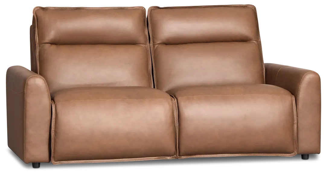 Edison Dark Brown Lthr/vinyl 2-piece Modular Power Reclining Sofa