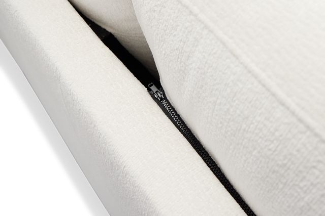 Everly White Fabric Right Chaise Storage Sectional