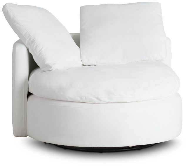 Orbit White Micro Swivel Accent Chair (1)