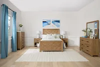 Delray Light Tone Panel Bed