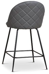 Capri Dark Gray Upholstered 24" Barstools W/black Legs