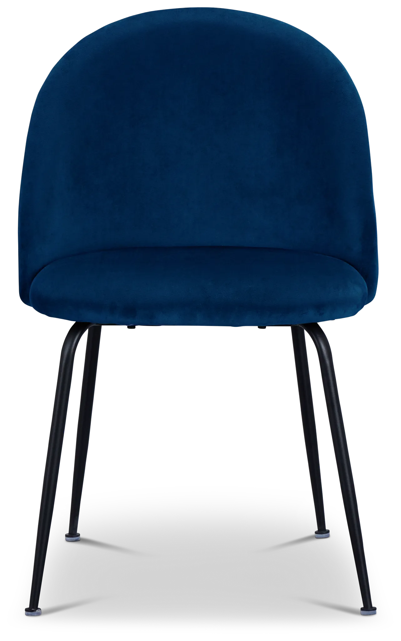 Capri Dark Blue Velvet Upholstered Side Chair W/ Black Legs
