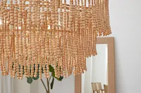 Sago Light Tone Wood Chandelier