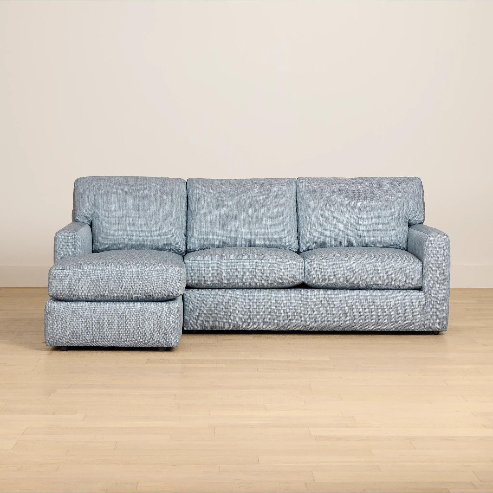 Rhodes Light Blue Fabric Left Chaise Sectional