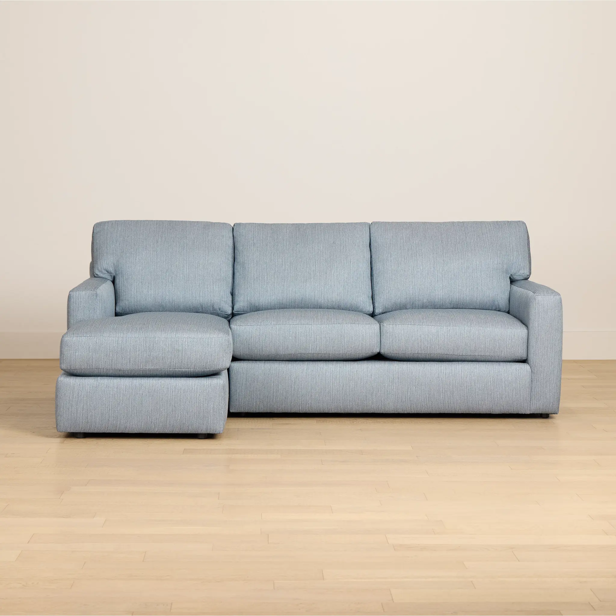Rhodes Light Blue Fabric Left Chaise Sectional Rhodes Light Blue Fabric Left Chaise Sectional