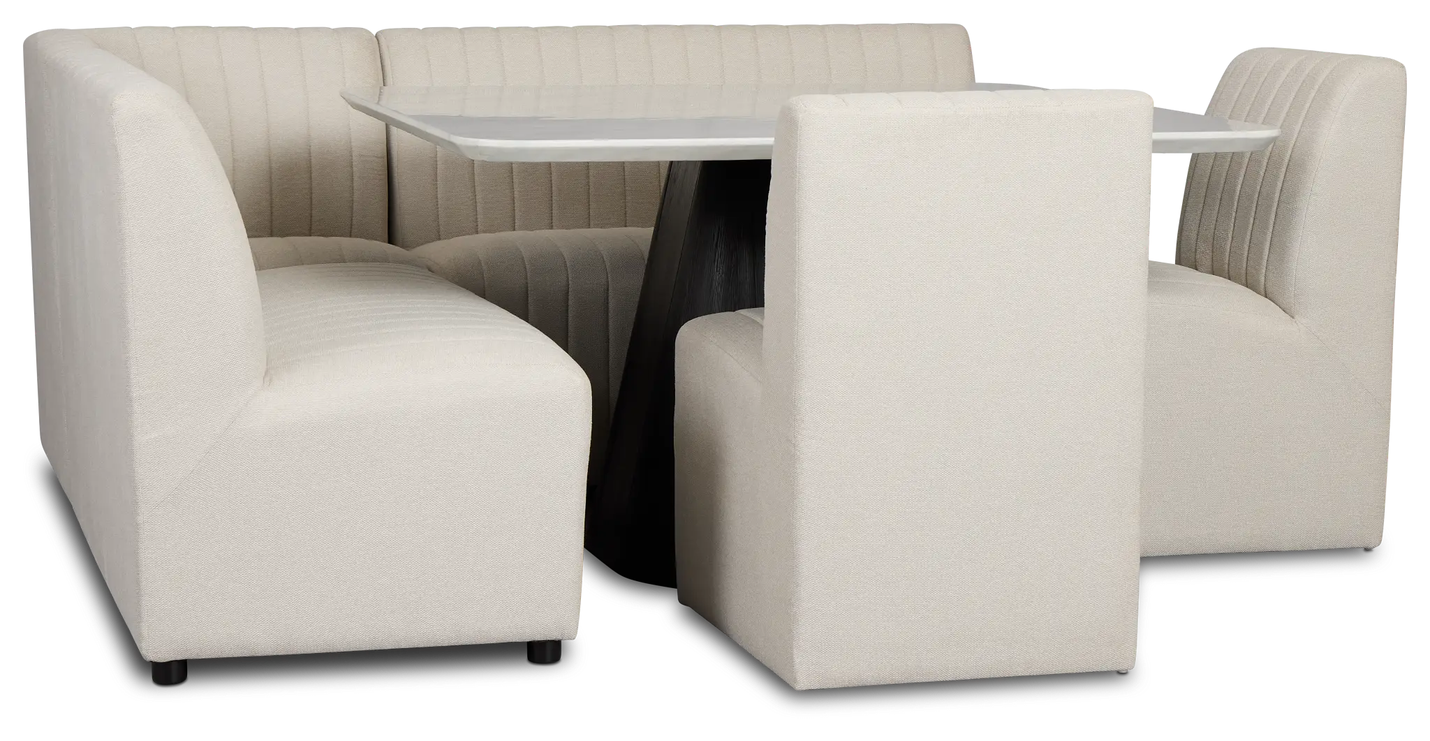 Palisades White Square Table, 2 Chairs & Bench Palisades White Square Table, 2 Chairs & Bench
