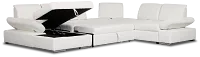 Eden White Lthr/vinyl Medium Left Chaise Sleeper Sectional