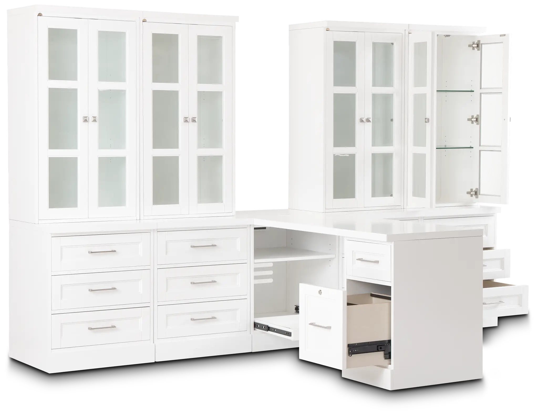Newport White Large Peninsula Drawer Wall Desk Newport White Large Peninsula Drawer Wall Desk